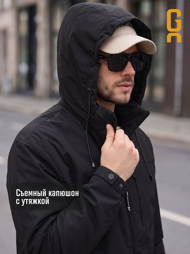 Куртка мужская демисезонная GRIZMAN, черная, модель 73802