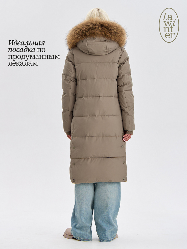 Пуховик женский зимний LAWINTER, зеленый, модель 83382