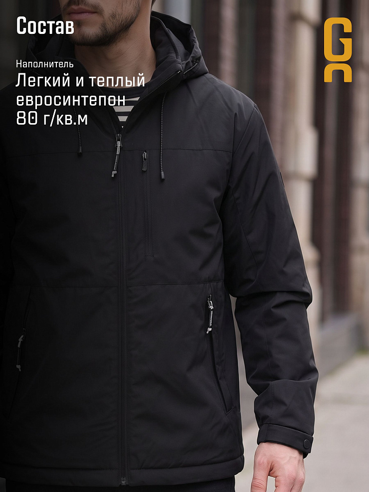 Куртка мужская демисезонная GRIZMAN, черная, модель 73802