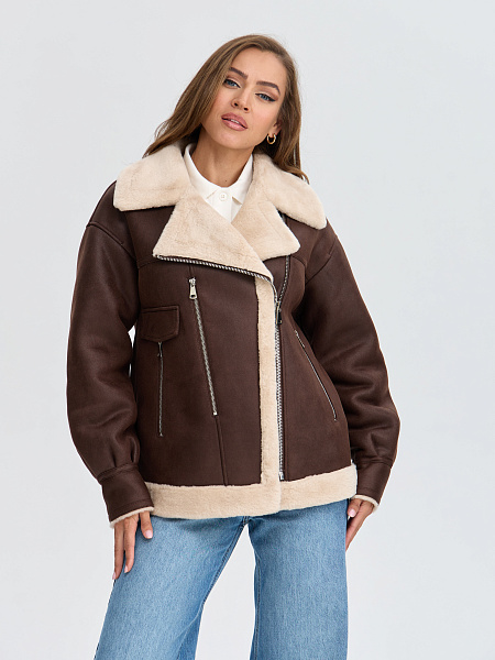 Дубленка LAWINTER  модель 35204, цвет Коричневый