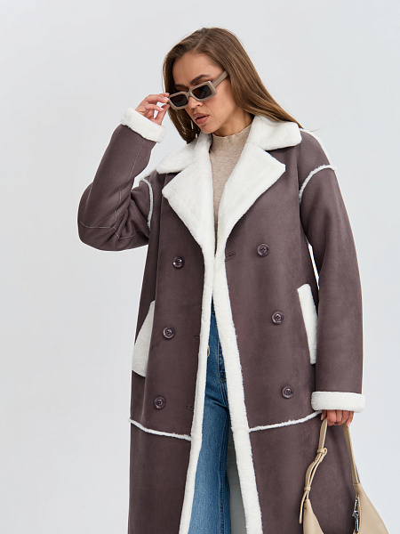 Дубленка LAWINTER  модель 34419, цвет Серый