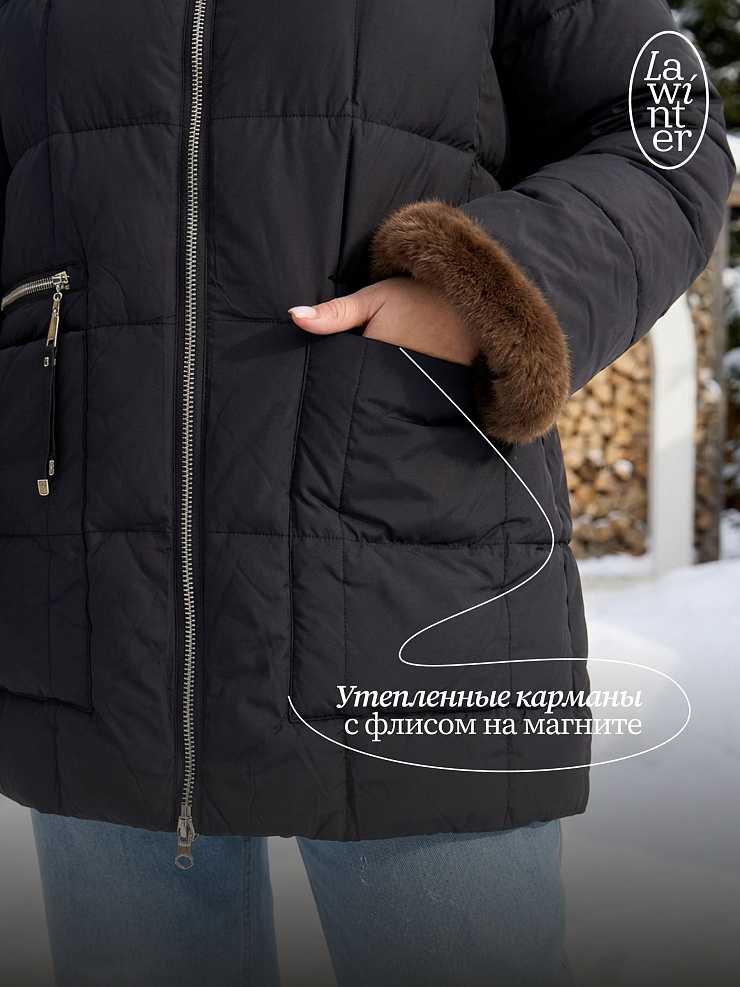 Куртка женская зимняя LAWINTER, черная, модель 85136