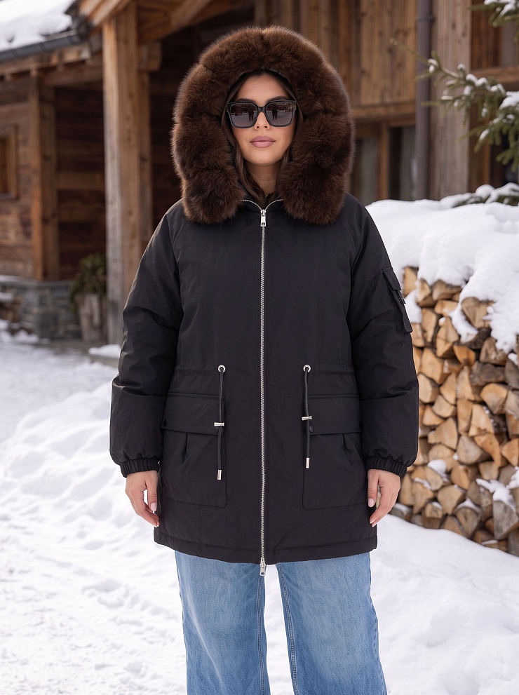 Парка женская зимняя LAWINTER, черная, модель 86849