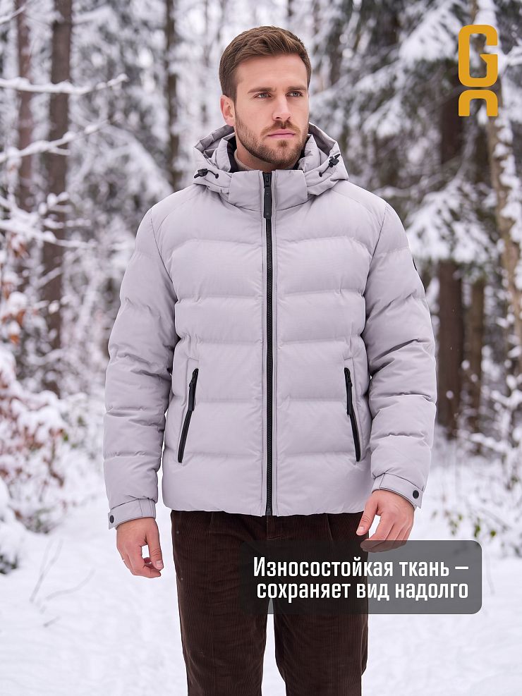 Куртка мужская зимняя GRIZMAN, светло-серая, модель 76411
