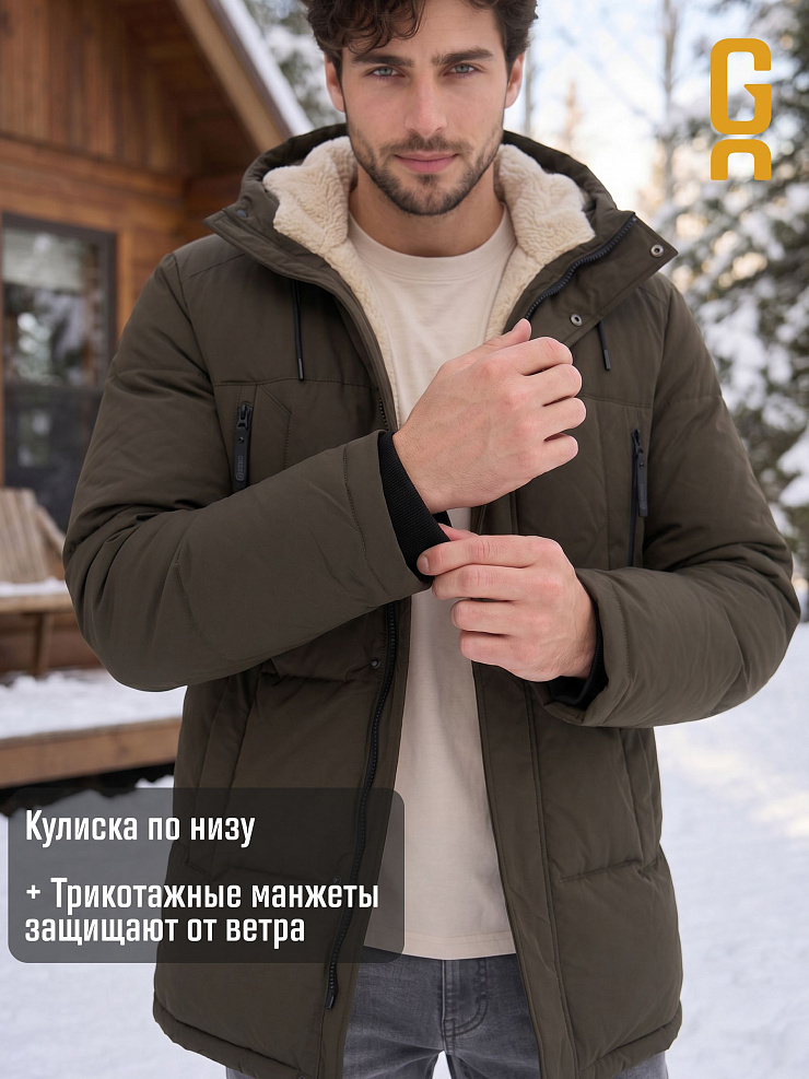Пуховик мужской зимний GRIZMAN, хаки, модель 75192