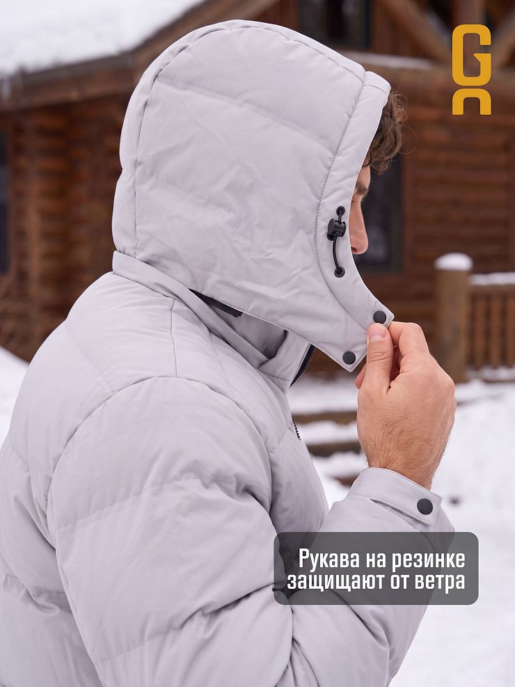 Куртка мужская зимняя GRIZMAN, светло-серая, модель 76411