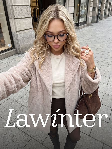 Пальто женское осеннее LAWINTER, бежевое, модель 85392