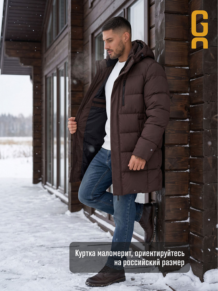 Куртка мужская зимняя GRIZMAN, коричневая, модель 73853