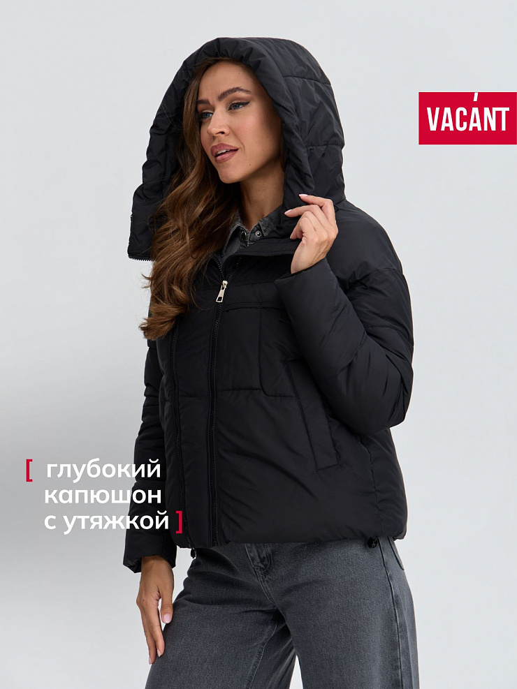 Куртка женская зимняя VACANT, черная, модель 85348