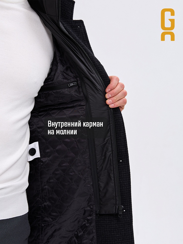 Пальто мужское осеннее GRIZMAN, черный графит, модель 74758