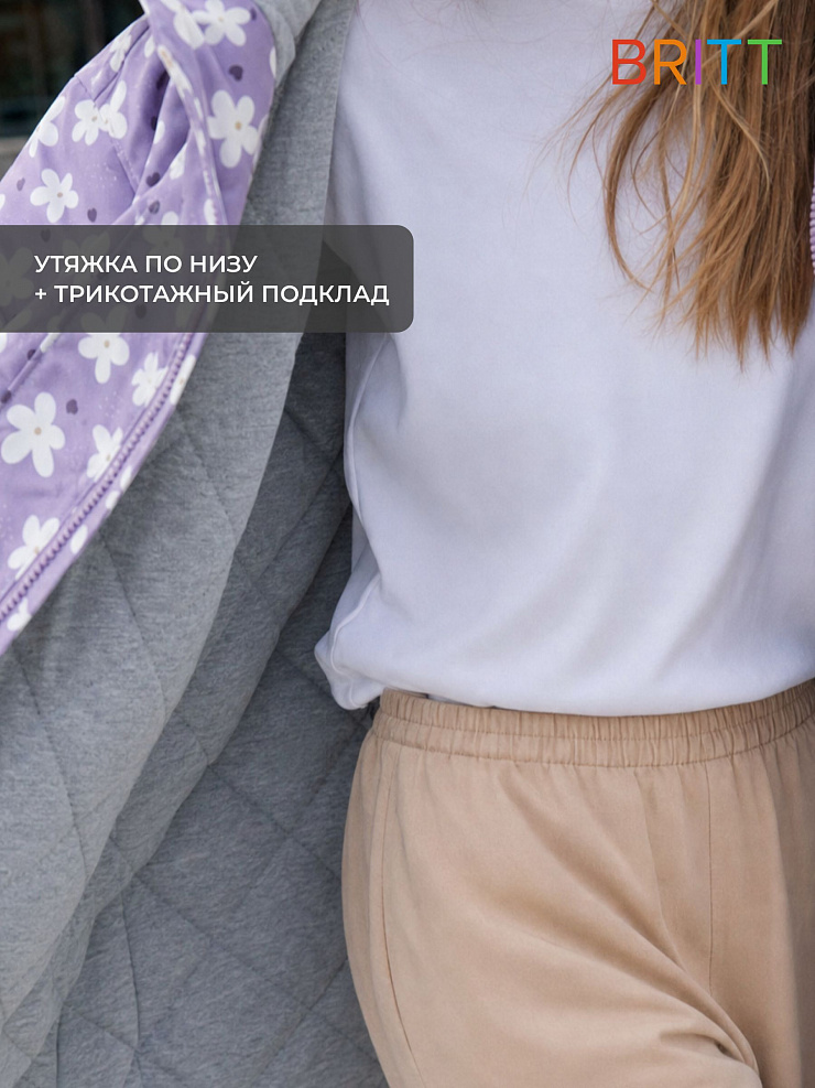 Куртка для девочки демисезонная BRITT, сиреневая, модель 64738