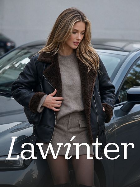 Дубленка женская демисезонная LAWINTER, черный-коричневая, модель 35726