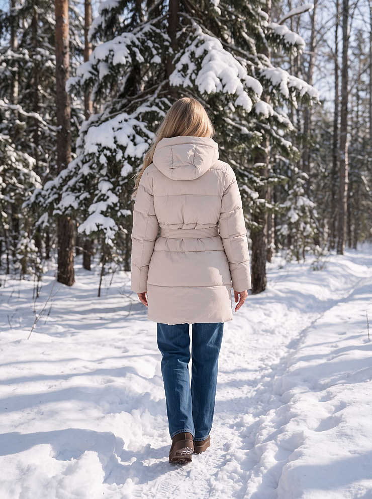 Куртка женская зимняя LAWINTER, молочная, модель 86838