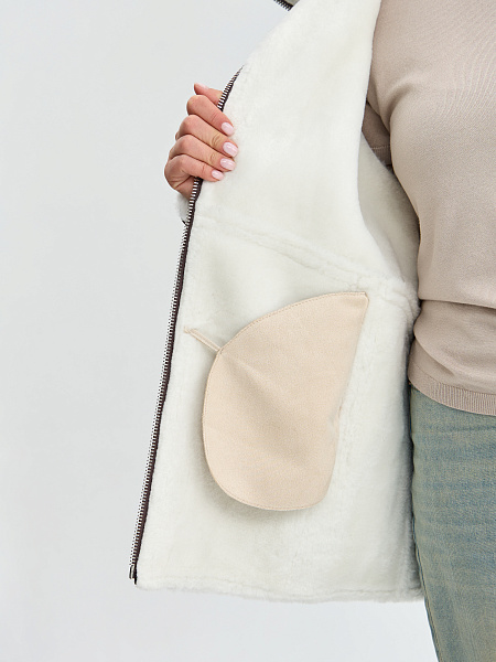 Дубленка LAWINTER  модель 35860, цвет Серый