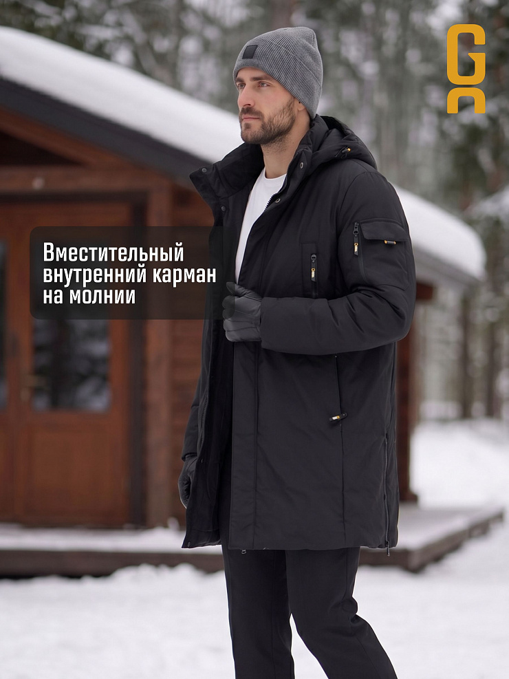 Пуховик мужской зимний GRIZMAN, черный, модель 70311
