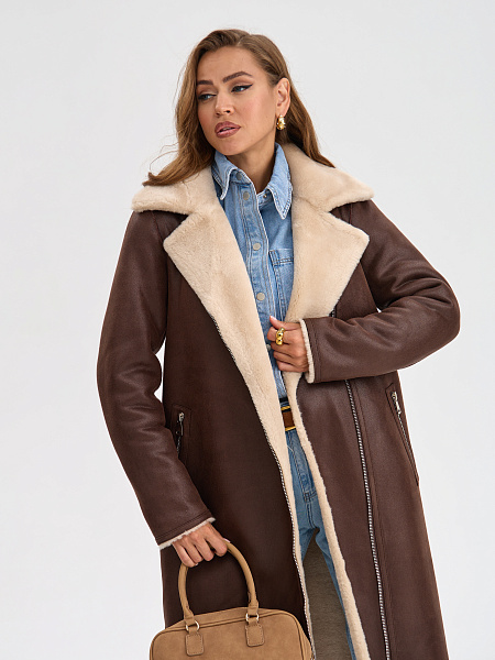 Дубленка LAWINTER  модель 34499, цвет Коричневый