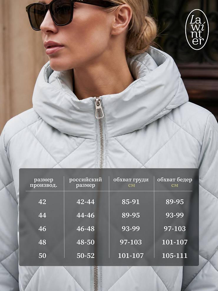 Куртка женская демисезонная LAWINTER, светло-голубая, модель 86687