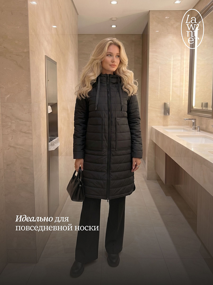 Куртка женская демисезонная LAWINTER, черная, модель 83781