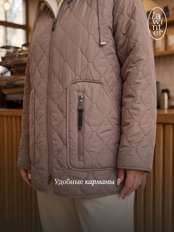 Куртка женская демисезонная LAWINTER, кофе, модель 83594