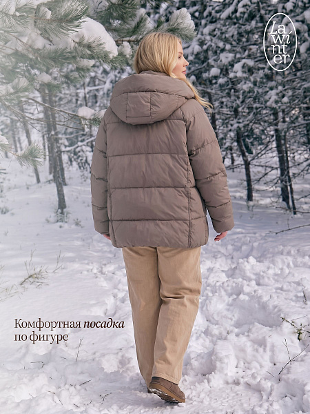 Куртка женская зимняя LAWINTER, кофе, модель 86233
