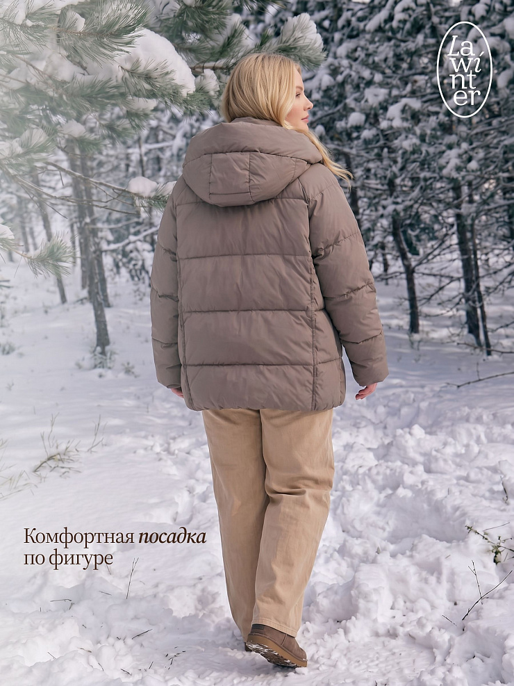 Куртка женская зимняя LAWINTER, кофе, модель 86233