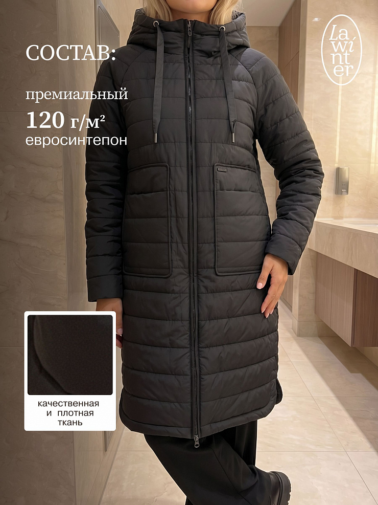 Куртка женская демисезонная LAWINTER, черная, модель 83781