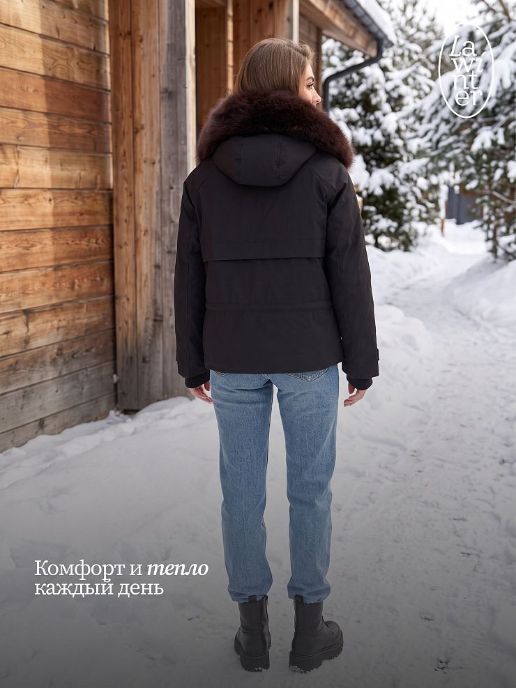 Куртка женская зимняя LAWINTER, черная, модель 86261