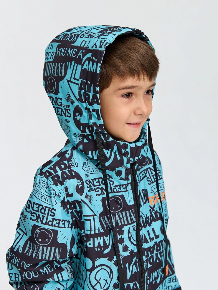 Куртка для мальчика демисезонная BRITT, черно-зеленая, модель 63844