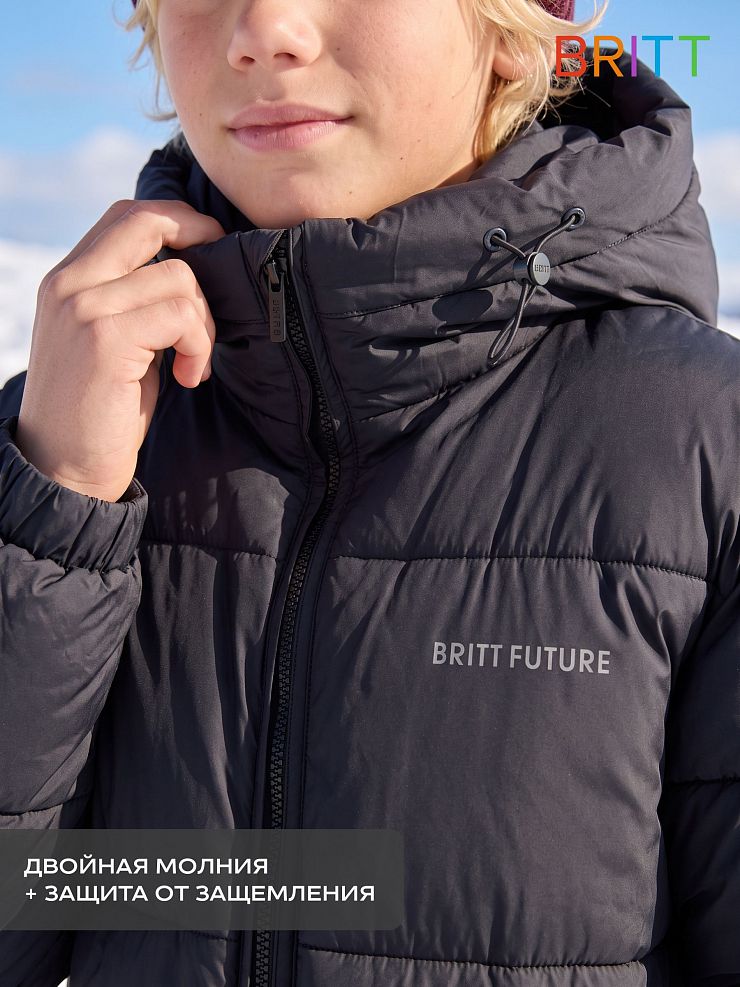 Куртка для мальчика зимняя BRITT, черная, модель 66810