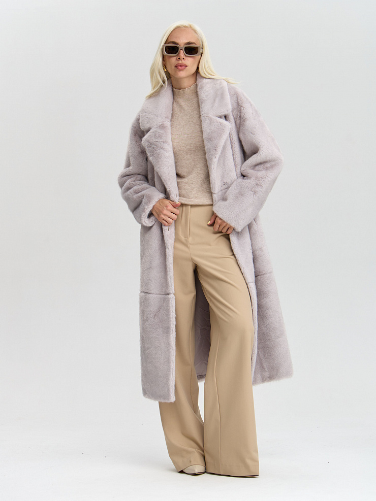 Шуба женская зимняя LAWINTER, лиловая, модель 53933