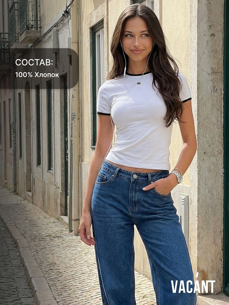 Джинсы женские демисезонные VACANT, синие, модель 105156