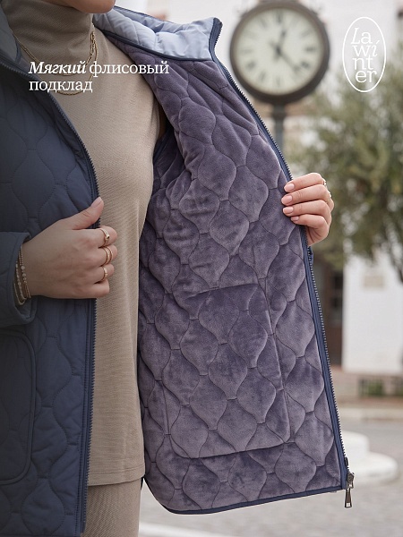 Куртка женская демисезонная LAWINTER, джинсовая, модель 83594