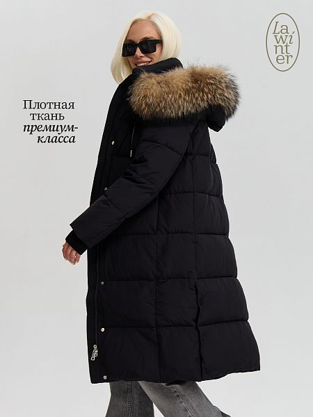 Пуховик женский зимний LAWINTER, черный, модель 83382