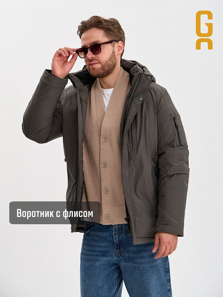 Куртка мужская зимняя GRIZMAN, серо-зеленая, модель 75423