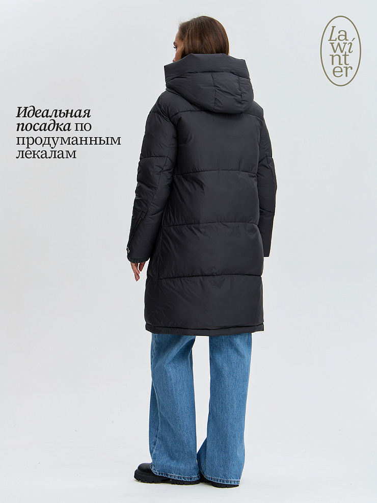 Пуховик женский зимний LAWINTER, черный, модель 85789