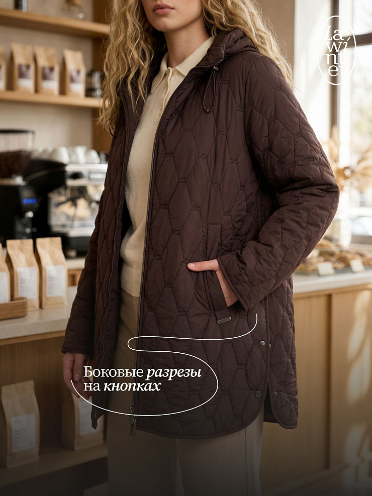 Куртка женская демисезонная LAWINTER, шоколад, модель 86246