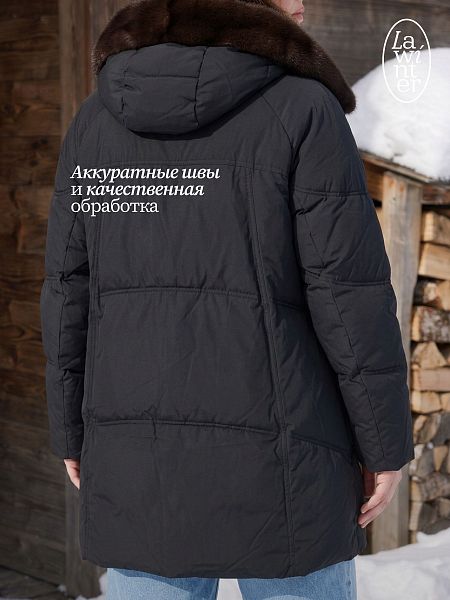 Пуховик женский зимний LAWINTER, черный, модель 86477