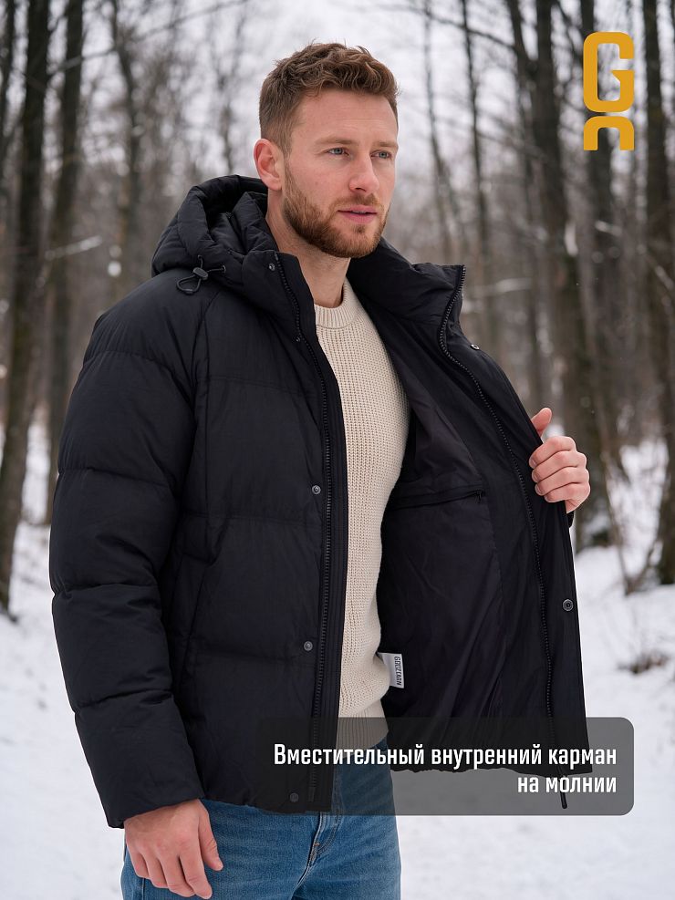 Куртка мужская зимняя GRIZMAN, черная, модель 76518