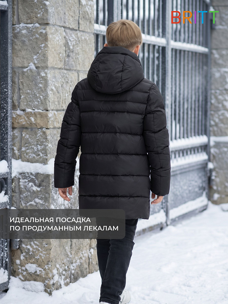 Куртка для мальчика зимняя BRITT, черная, модель 65832