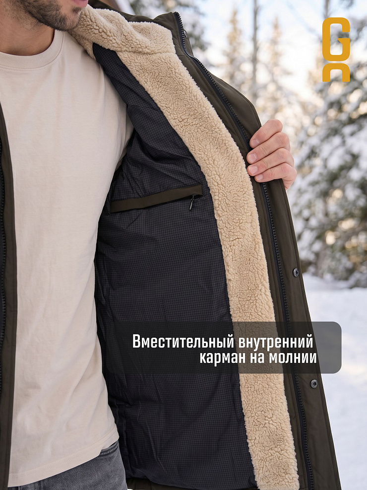 Пуховик мужской зимний GRIZMAN, хаки, модель 75192