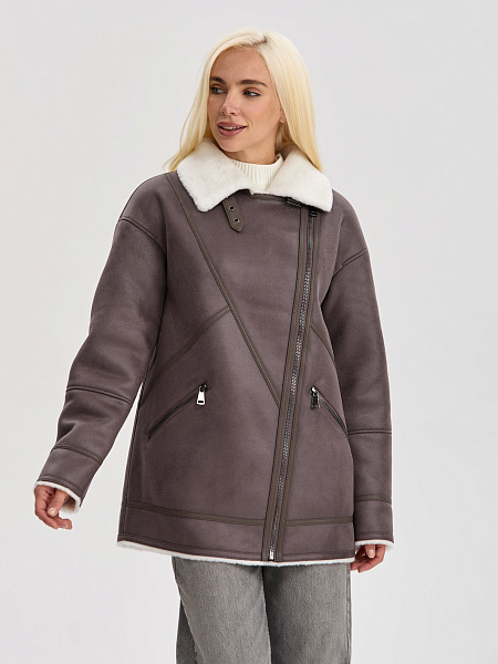 Дубленка LAWINTER  модель 35766, цвет Серый