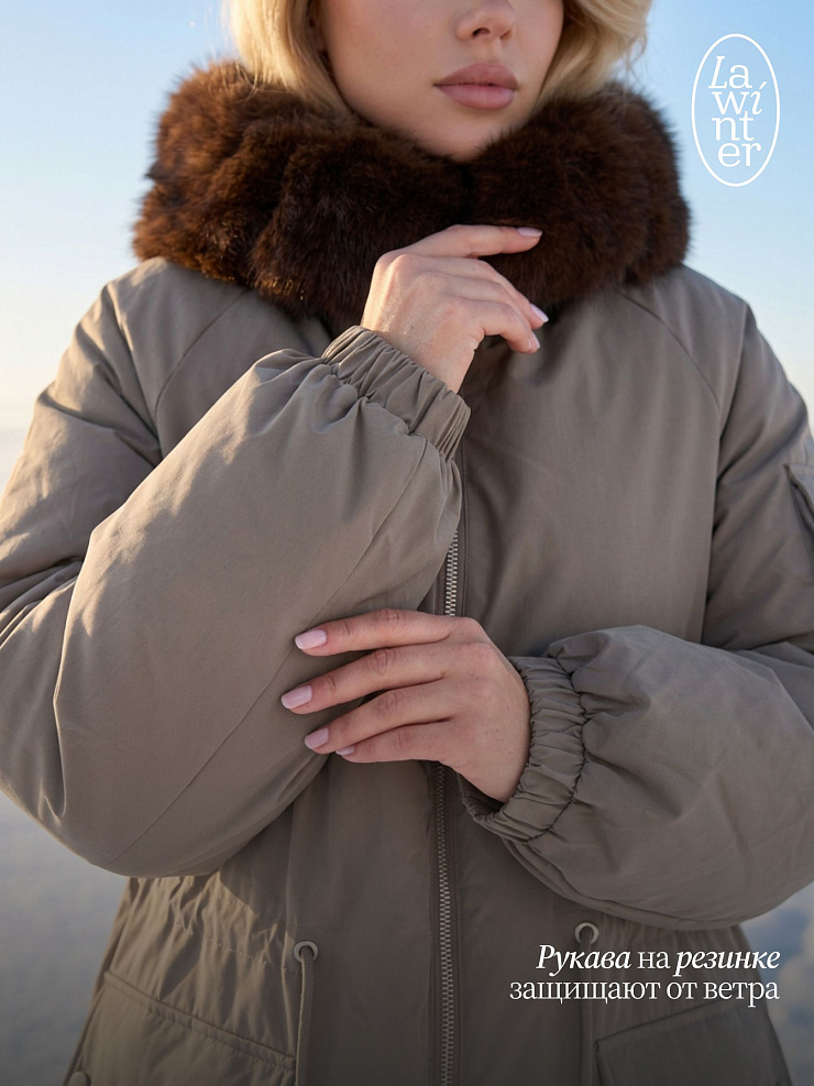 Парка женская зимняя LAWINTER, олива, модель 86849