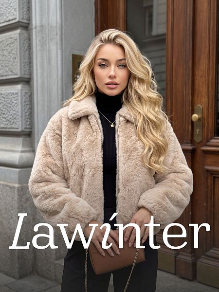 Шуба женская зимняя LAWINTER, мокко, модель 56760
