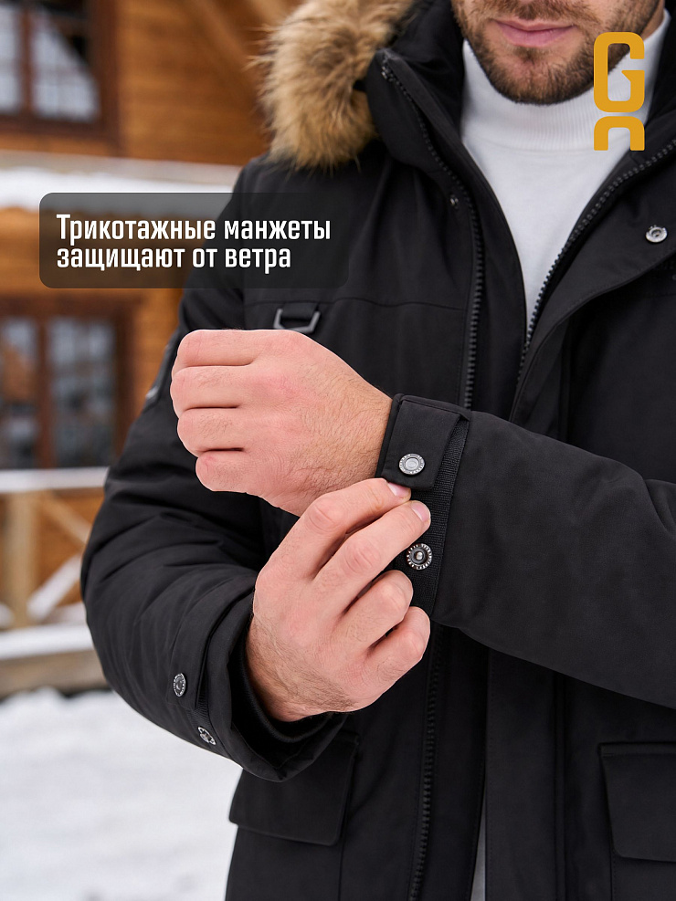 Парка мужская зимняя GRIZMAN, черная, модель 73594