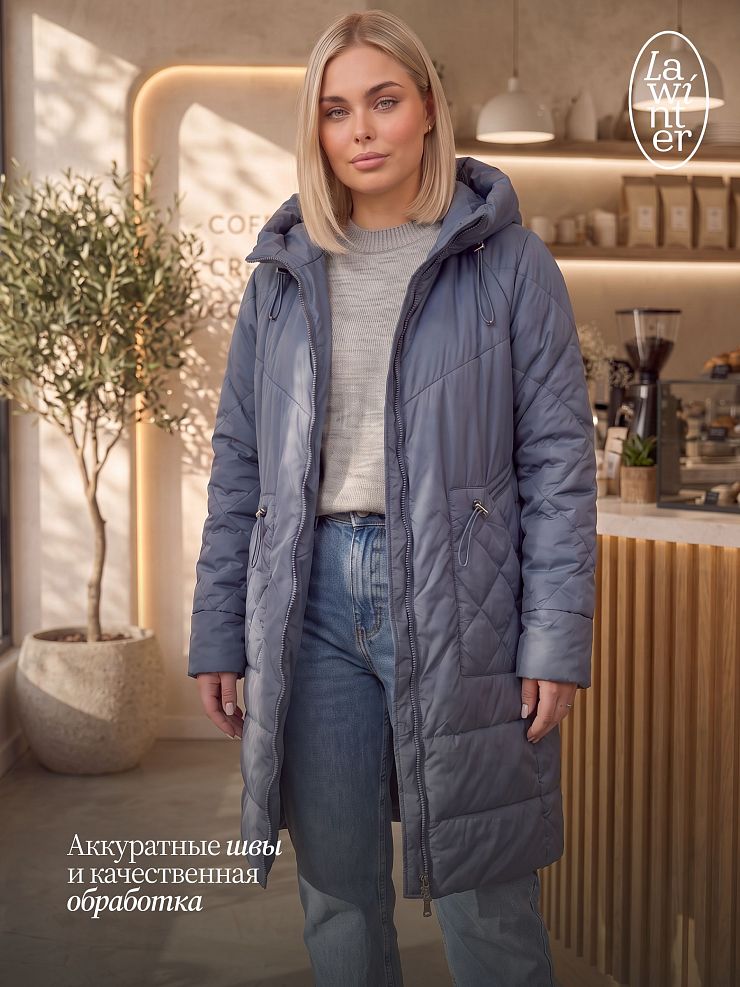 Пальто женское демисезонное LAWINTER, джинсовое, модель 84844
