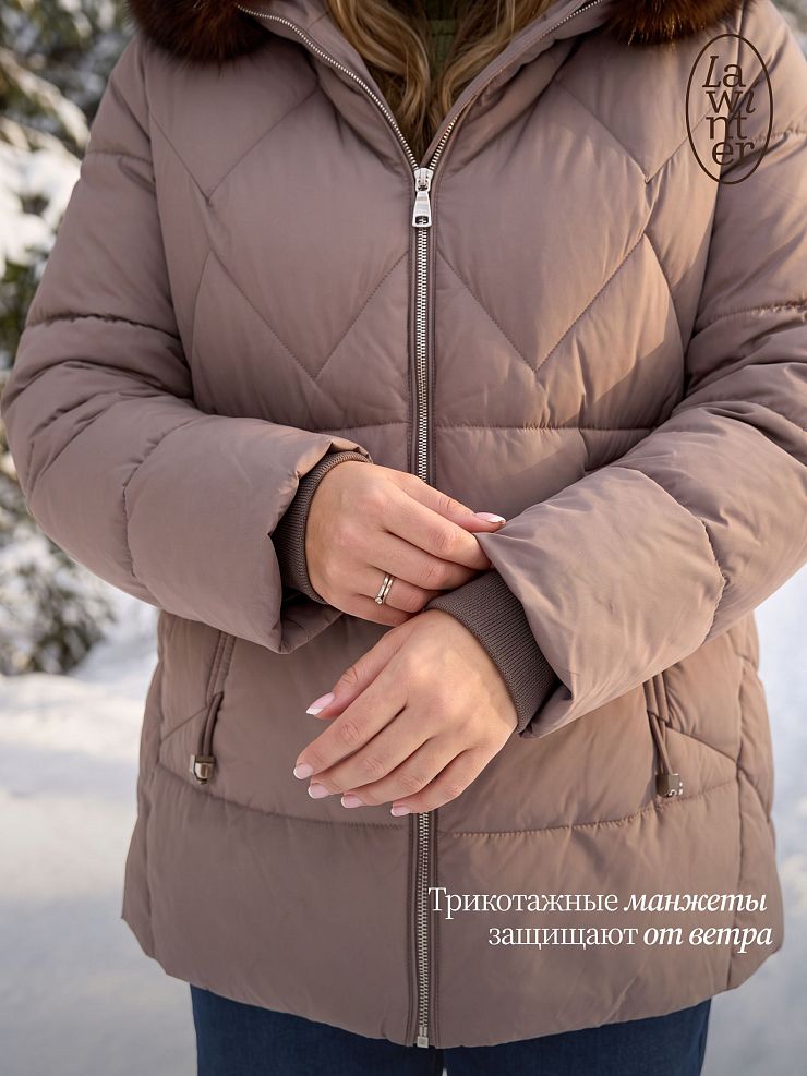 Куртка женская зимняя LAWINTER, капучино, модель 86387