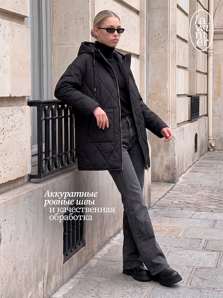 Куртка женская демисезонная LAWINTER, черная, модель 85388