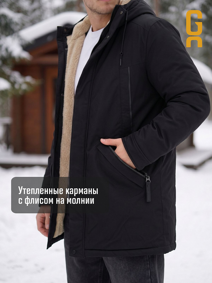 Парка мужская зимняя GRIZMAN, черная, модель 75315