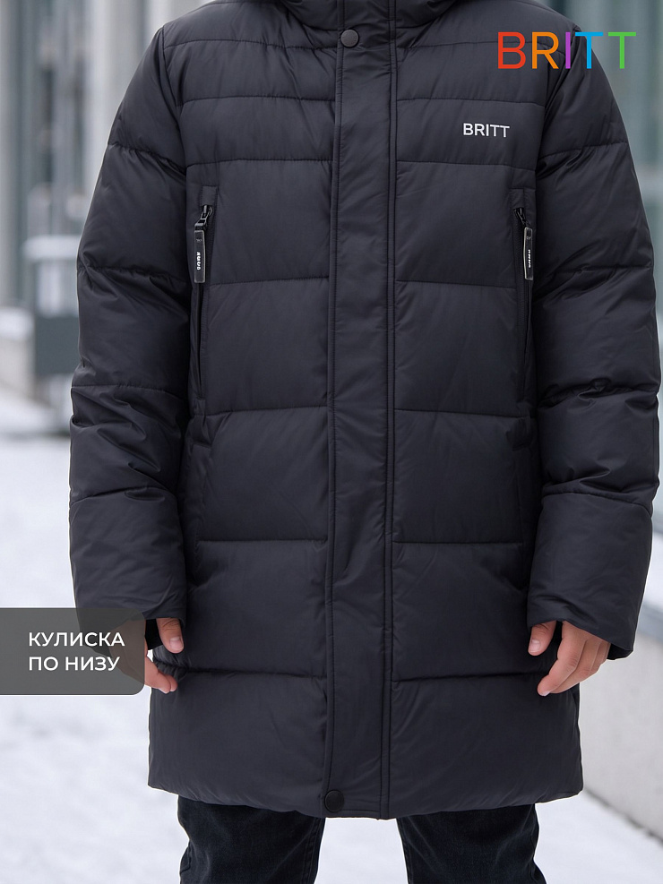 Куртка для мальчика зимняя BRITT, темно-синяя, модель 65832