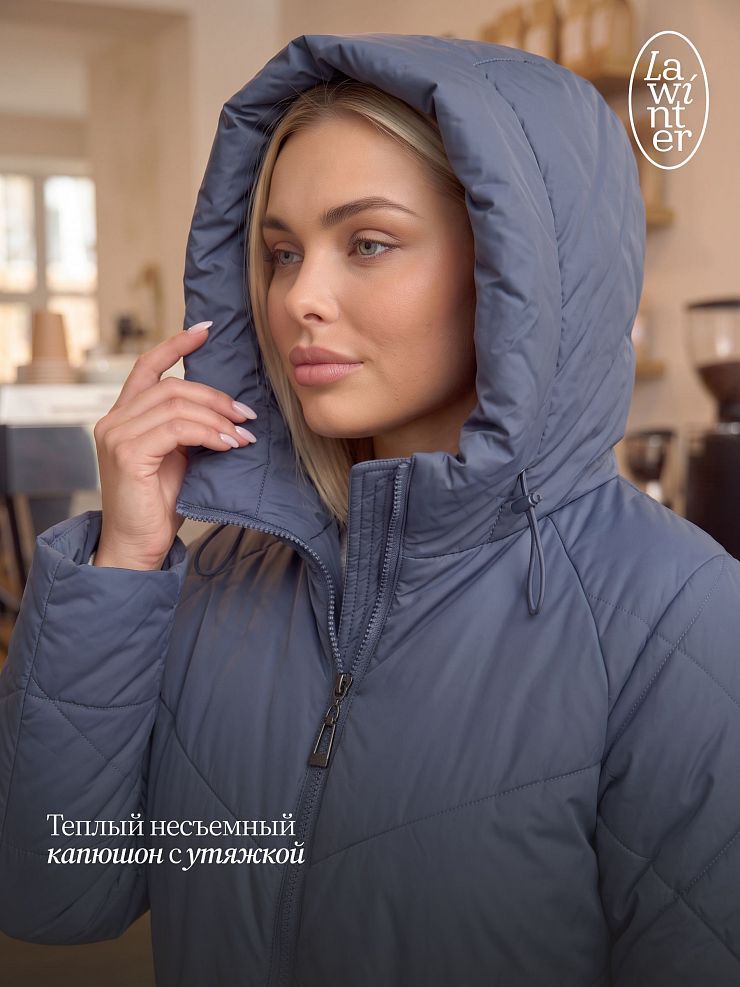 Пальто женское демисезонное LAWINTER, джинсовое, модель 84844